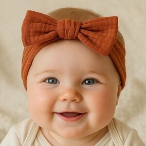 Terracotta Muslin Gauze Knotted Baby Headband